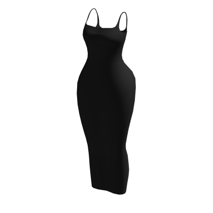 black slip dress