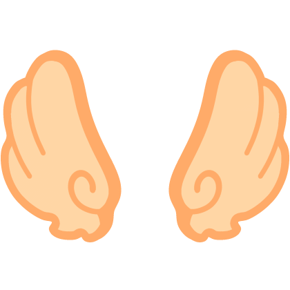 ♡ Cute Upward Glowing Angel Wings in Orange