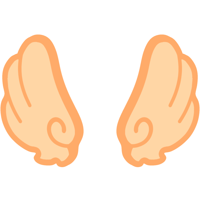 ♡ Cute Upward Glowing Angel Wings in Orange