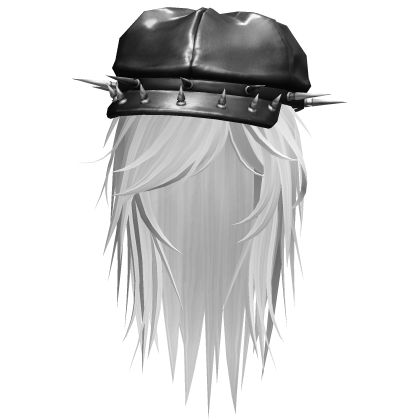 Messy Spikey Scene Hair w/ Emo Beret Cap (White) Roblox item