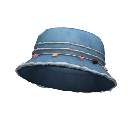 Blue Demin Bucket Hat with Dessert Charms Roblox item