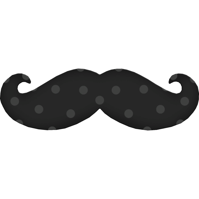 Cute Black Trendy Polka Dot Mustache