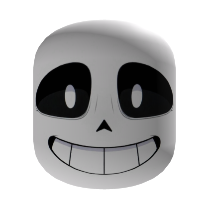 Smiling Sans Skeleton Face Black Eyes - White Roblox item