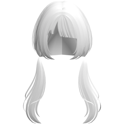 ♡ : messy anime pigtails with bangs in white Roblox item