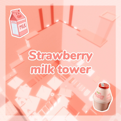 Strawberry milk tower (strawberry tower)  official Roblox game thumbnail