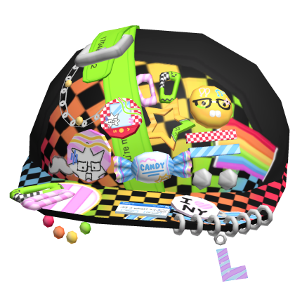 Gorra negra Scene Rainbow Decora Rave - Roblox