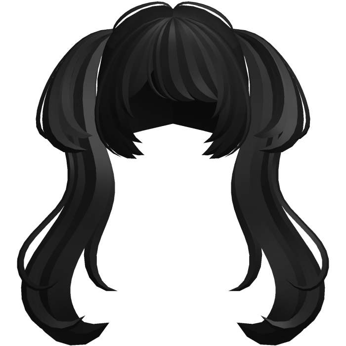 🐾 wispy anime moe cute big pigtails black