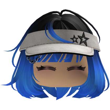 Cute emo y2k hair fluffy (blue)