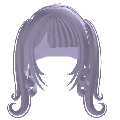 Cute Kawaii Curly Long Pigtails in Light Purple Roblox item