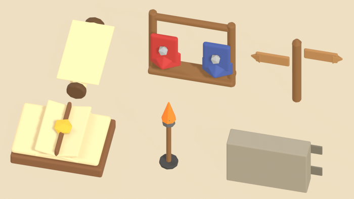 Low Poly Medieval Fantasy RPG Props Village x60 preview 9