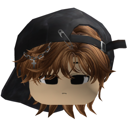 Garoto Y2k Fofo Hair Bagunçado Marrom com Chapéu Roblox item