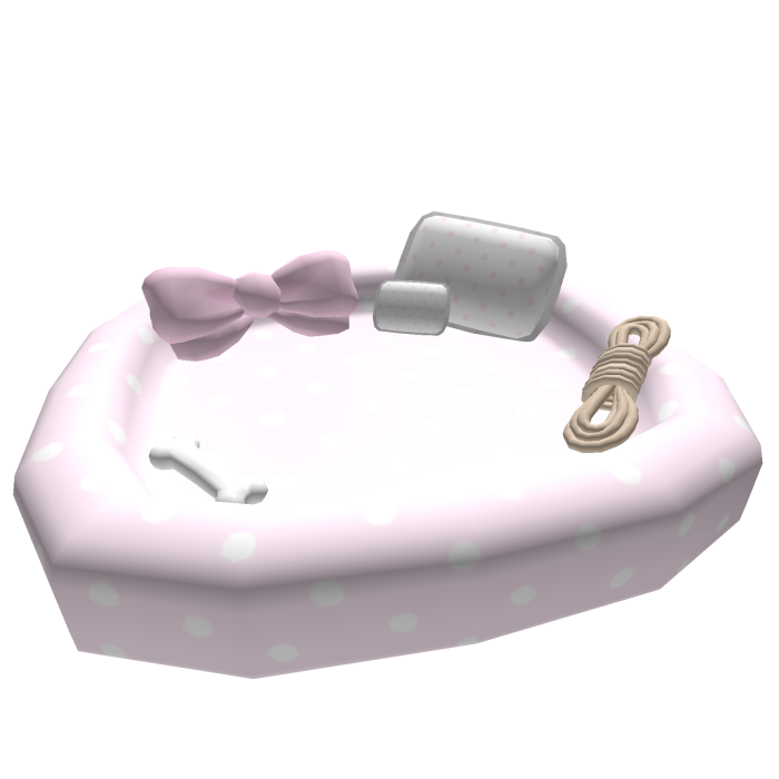 Cute Polka Dot Pet Bed w/ Chew Toys