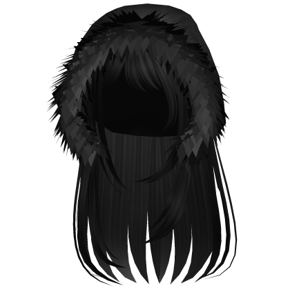 Black Straight Hair w Black Hood