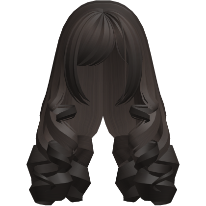 (remake) cute dolly long curls dark brown Roblox item