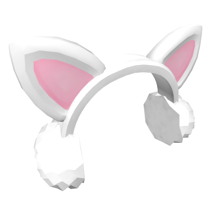 White & Pink Earmuffs with Ears