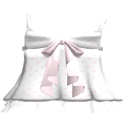 ʚ♡ɞcute flowy polka dot ruffled dress white & pink