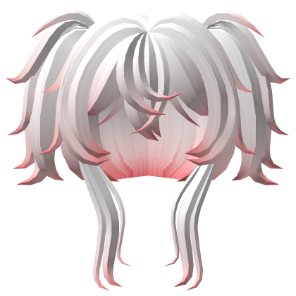 anime cutecore girl faded white red 2 pigtails 