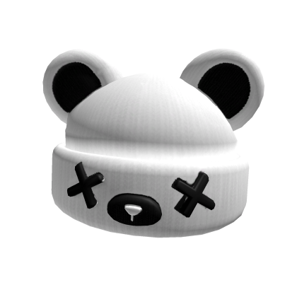 White Emo Bear Beanie