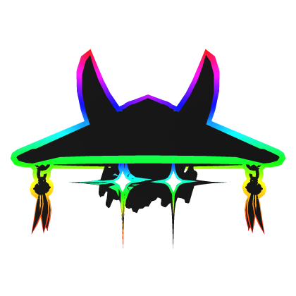Cartoony Rainbow Samurai Hat w/ Eye Glare thumbnail