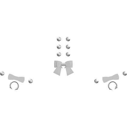 ♡ : alt emo studded belly piercings bows in white Roblox item