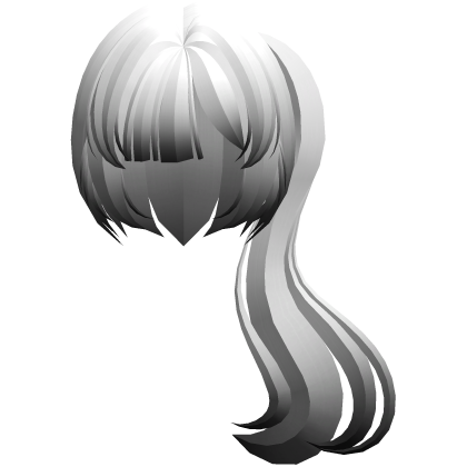 moe thick long fluffy side pony white black Roblox item