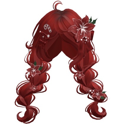 ♡ Christmas Preppy Flower Braids (Red)