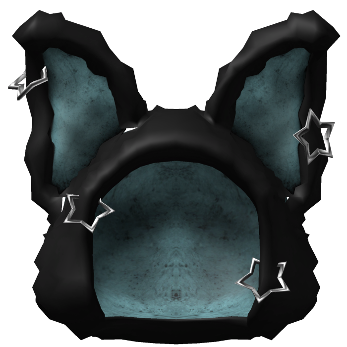 Blue Fuzzy Bunny Black Hood