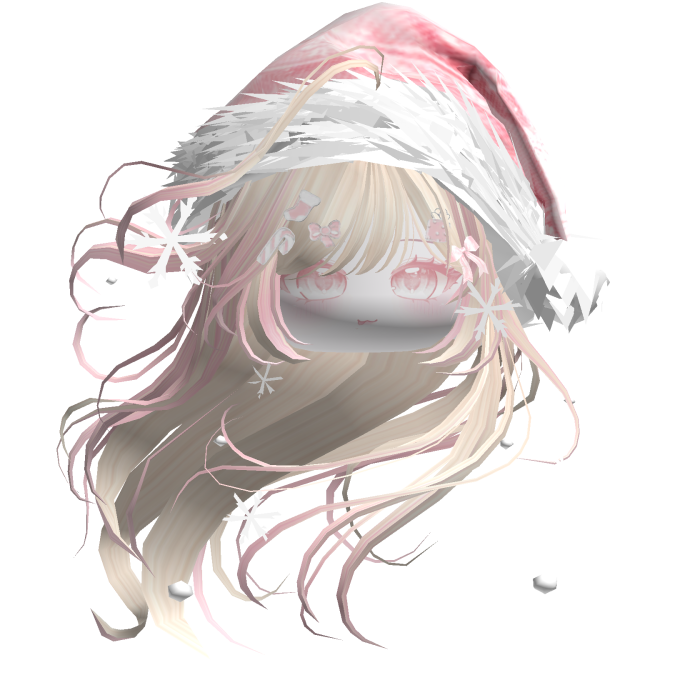 Windy Anime Hair w/Santa Hat (Yellow&Pink)