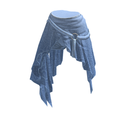 Grunge Draped Skirt w/ Studded Belt (Blue)