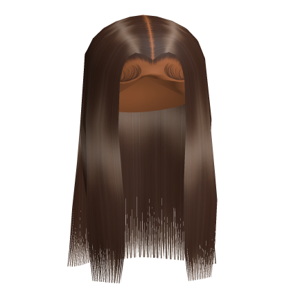 Brown Middle-Parted Long Straight Hair w/ Bangs Roblox item