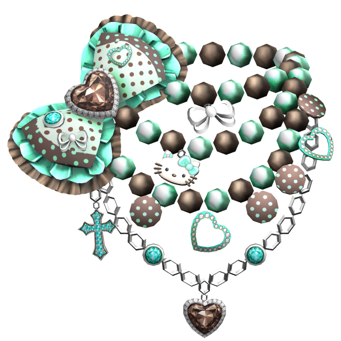 Kawaii Gyaru Leopard Bow Necklace Chocolate Mint