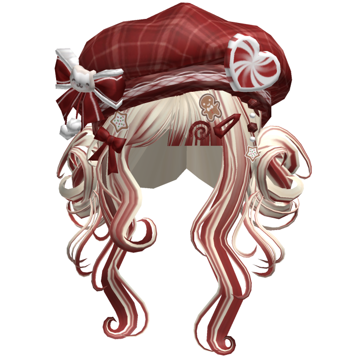 ♡ Christmas Swirly Wispy Buns (Beige & Red)
