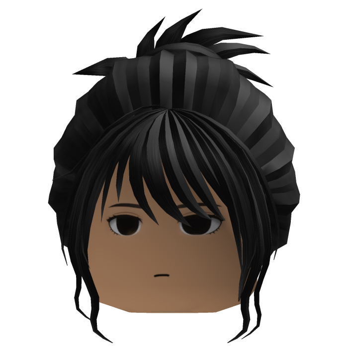 Swept Bangs Updo Hair (Black)