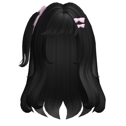 Cute Black Bow Hair Roblox item