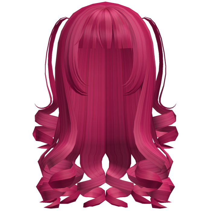 Dolly Coquette Curled Pigtails (Hot Pink)