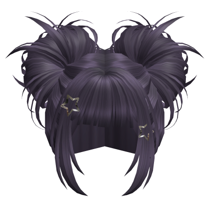 Y2K Spiky Riot Twin Buns + Stars (Purple) Roblox item