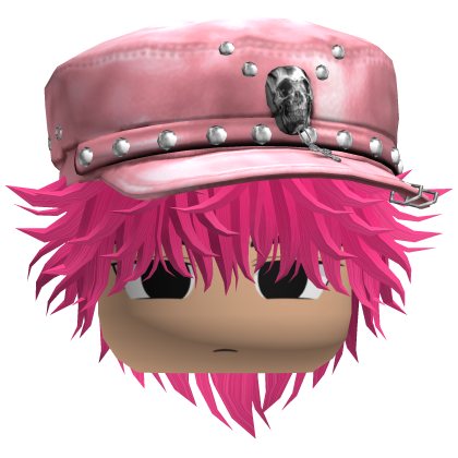 Fluffy Emo Pink Beret Y2K Boy Hair (Pink)