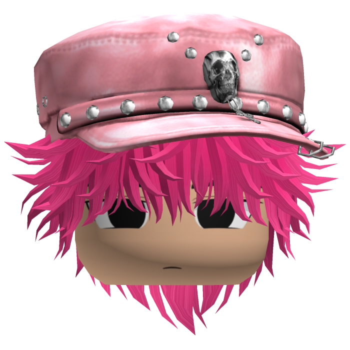 Fluffy Emo Pink Beret Y2K Boy Hair (Pink)