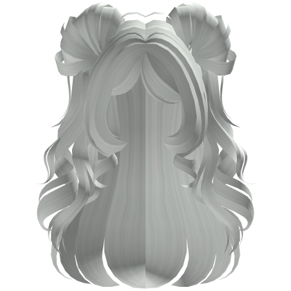 fluffy hair curls emo Y2K cute (White) Roblox item