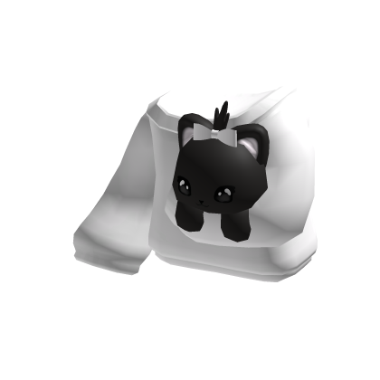 white kawaii holding kitty sweater thumbnail