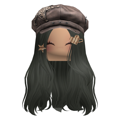 Aesthetic Y2K Hair w/ Star Beret & Clips Roblox item