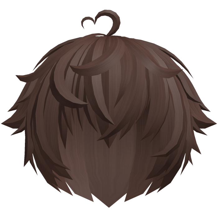 ♡ cute kawaii messy heart boy hair 🐹 brown