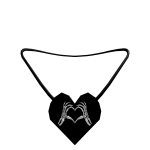 Skeleton Hands Heart Necklace