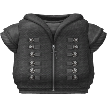 gothic striped button hoodie w cross grey