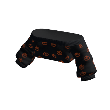 Black Pumpkin Pattern Halloween Crop Sweater