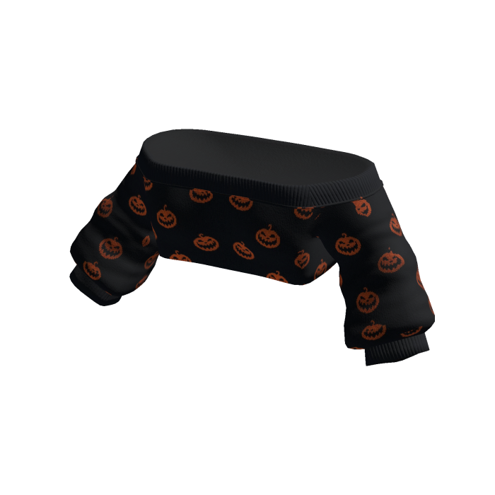 Black Pumpkin Pattern Halloween Crop Sweater