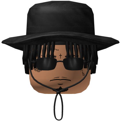 Nonchalant Face w/ Dreads Sunglasses & Black Hat Roblox item