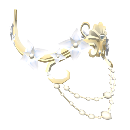 Gold Metal Back Tiara in White