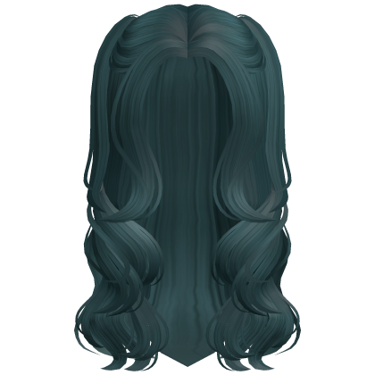 Swirly Cute Curly Lush TwinTails  (Teal) Roblox item