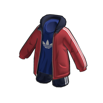 adidas Toon Shorts Outfit Red on Blue thumbnail